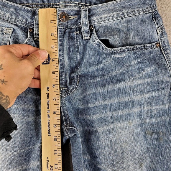 Buffalo David Bitton Jeans Mens 29x32 Blue Denim THRASHED Grunge Distressed - Picture 3 of 16